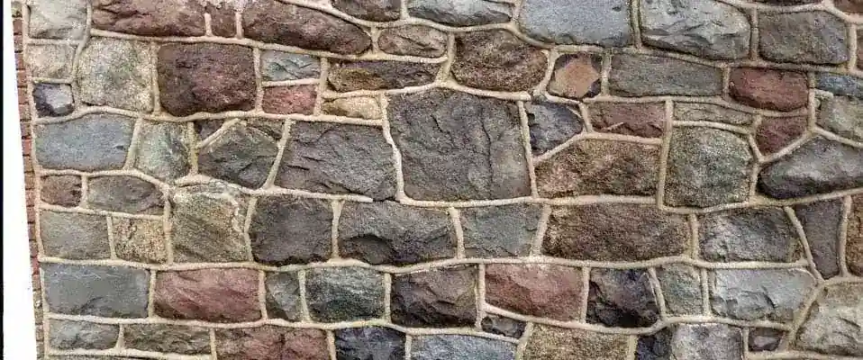 Fieldstone wall after washing